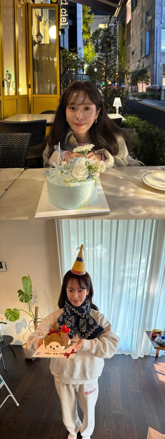 '최정훈♥' 한지민, 하트 넘치는 생일파티.."우주만큼 사랑해"