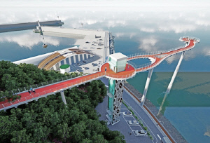 강릉시, 안목 죽도봉에 108ｍ 스카이워크 조성…스카이밸리 착공