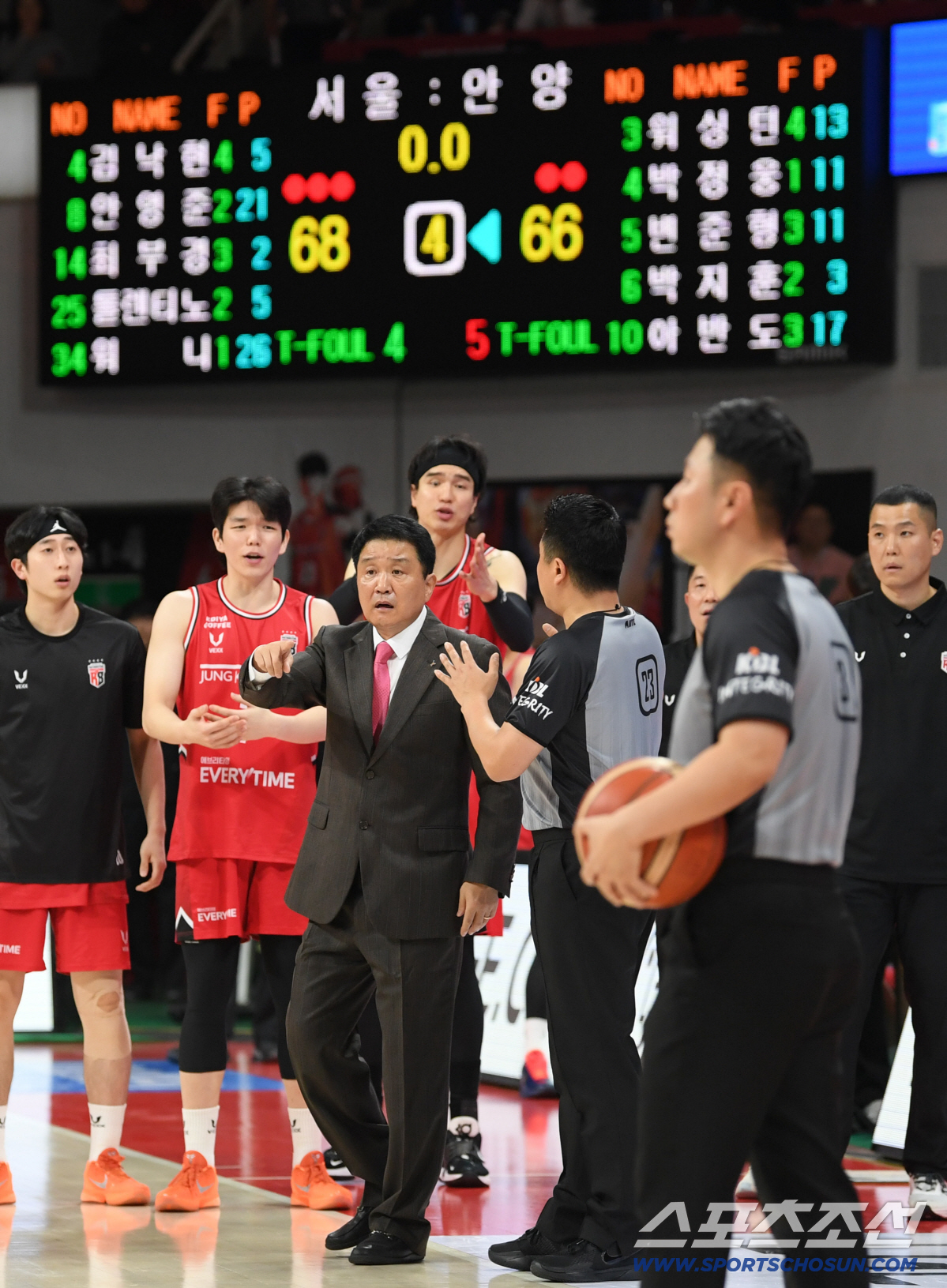 [포토] 정관장 유도훈 감독 '판정에 불만'