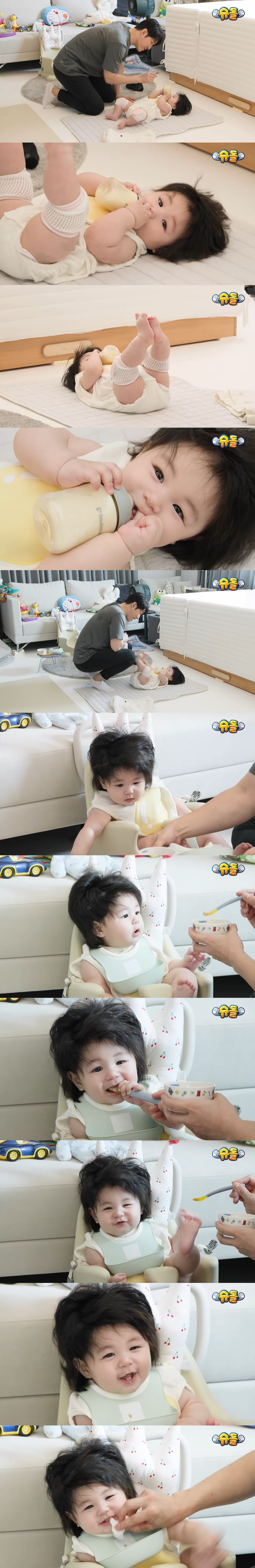 심형탁 9개월子 하루, '치아 4개'면 충분...놀라운 이유식 먹방 "먹…