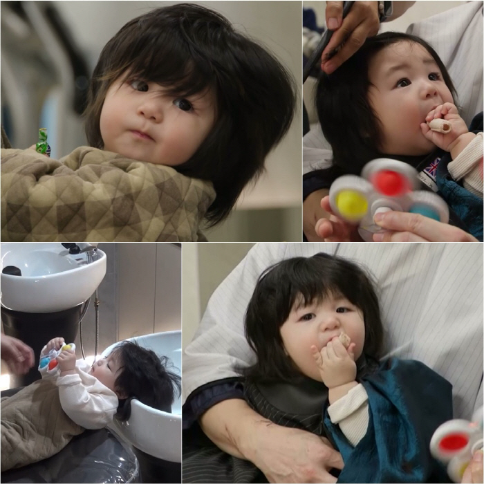 "BTS 스타일로 변신"…심형탁子 하루, 배냇머리 자르니 아이돌 같잖아(…