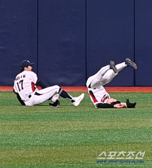 '다치면 안돼!' 박해민과 김성윤의 아찔했던 접촉사고[고척 현장]