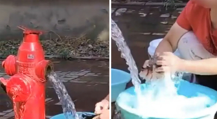 소화전 물로 빨래 '공분', 어디인가 봤더니 역시…