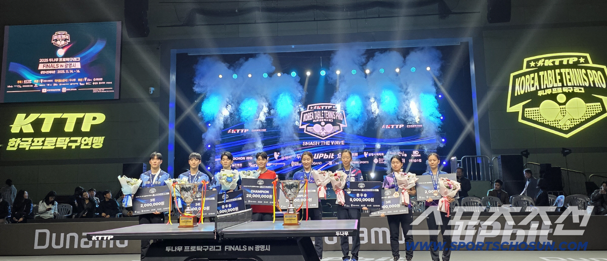 "압도적 에이스,짜릿한 상의탈의!" 장우진,프로탁구리그 男단식 초대 챔피…
