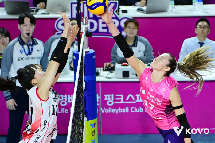 레베카 못 막는다! 흥국생명, 1시간 15분 컷 → 정관장 3-0 셧아웃. 5위 점프