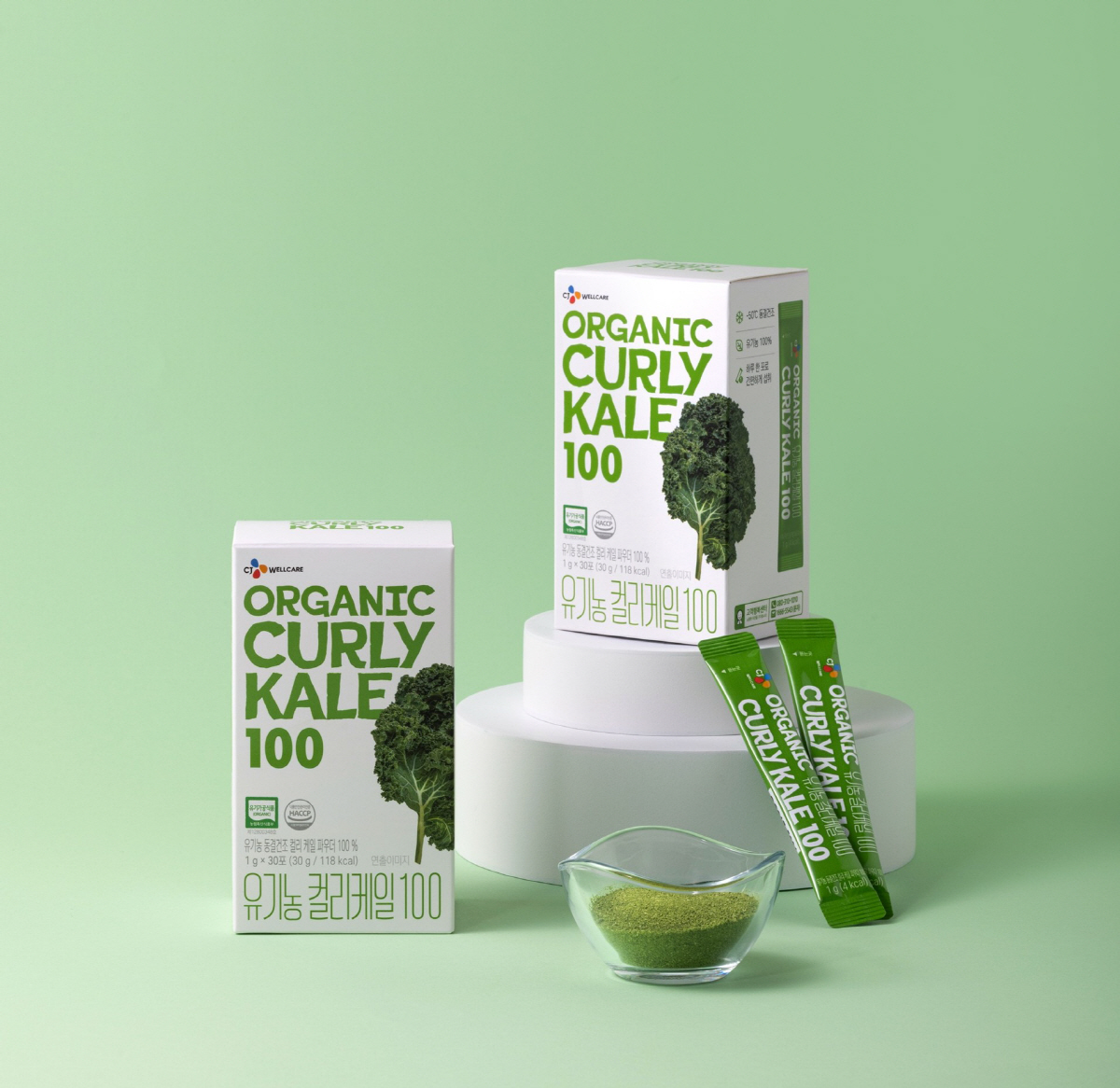 '채소의 여왕' 간편 섭취…CJ웰케어, 동결건조 분말 스틱 '유기농 컬리…