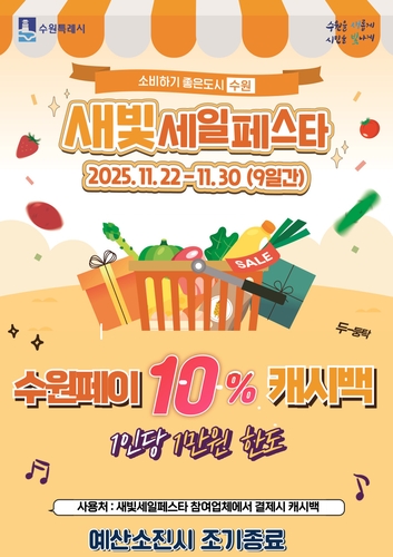 제6회 새빛세일페스타 수원 기간에 '소비촉진 수원페이 10％ 캐시백' 이벤트