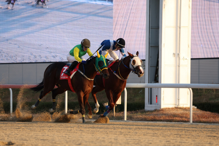 0.1㎝의 기적! 역대급 명승부…슈펙스위너, 브리더스컵 극적 승리