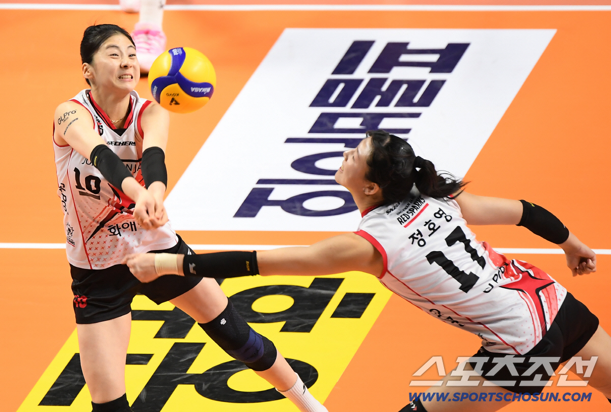 [포토] 공 살려내는 박혜민과 정호영