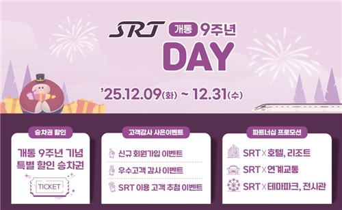 [게시판] SRT 개통 9주년 기념 운임 할인권 지급 이벤트