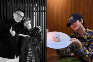 송혜교, '남사친' 목정욱과 생일파티..다정한 어깨동무까지 '훈훈'