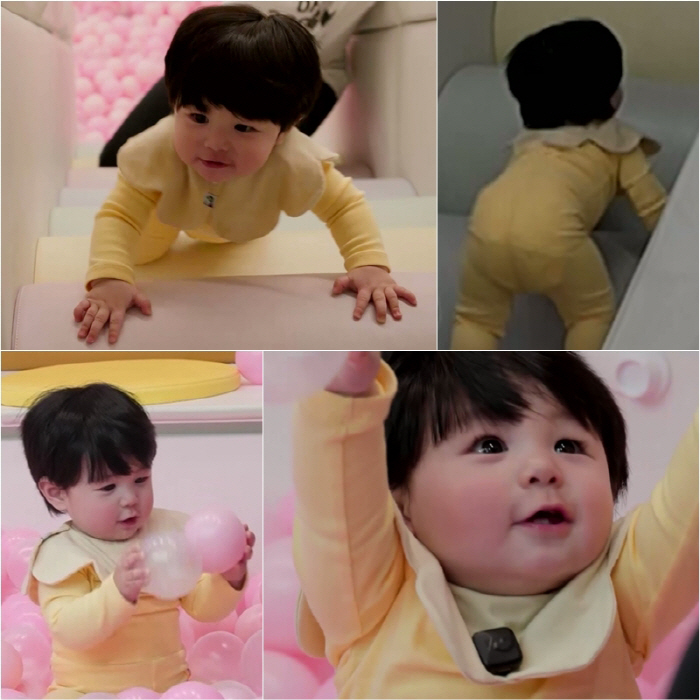 '심형탁子' 하루, 키즈카페 처음 가서 신났나…'진격의 엉덩이 파워' 발…