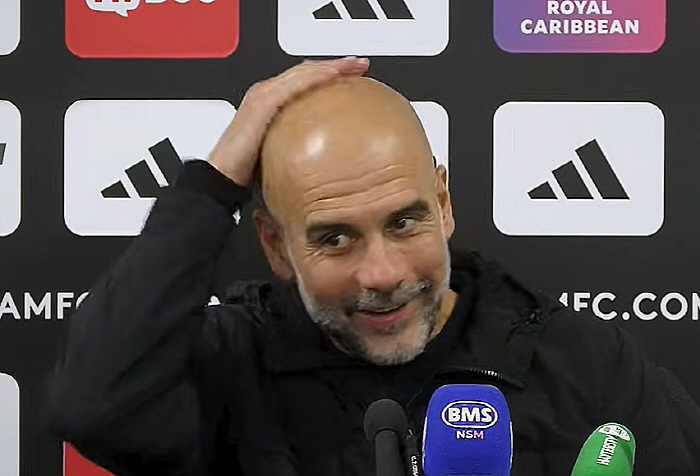 '탈모 조크' 과르디올라, '3-0→5-4' 미친 경기에 "맙소사, 내 …