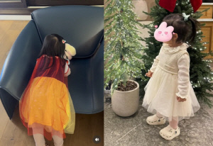 이병헌♥이민정 딸, 드레스 공주병 제대로 왔다..백설공주 변신해 인형과 '수다'