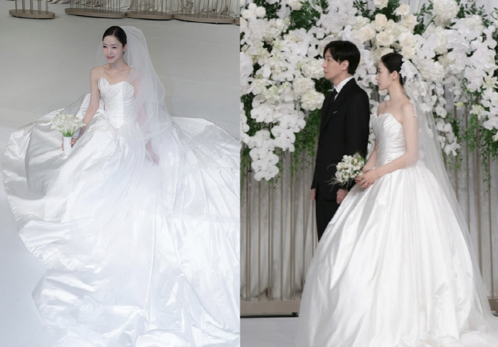 함은정, 6천만원 드레스 대신 선택한 웨딩드레스...♥김병우와 투샷 첫 …