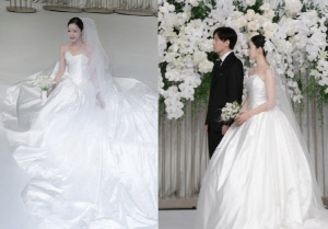 함은정, 6천만원 드레스 대신 선택한 웨딩드레스...♥김병우와 투샷 첫 공개