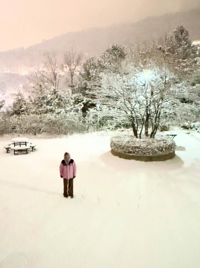 "♥마이큐가 있어서.." 김나영, 재혼후 확 안정된 일상..폭설에도 함박…