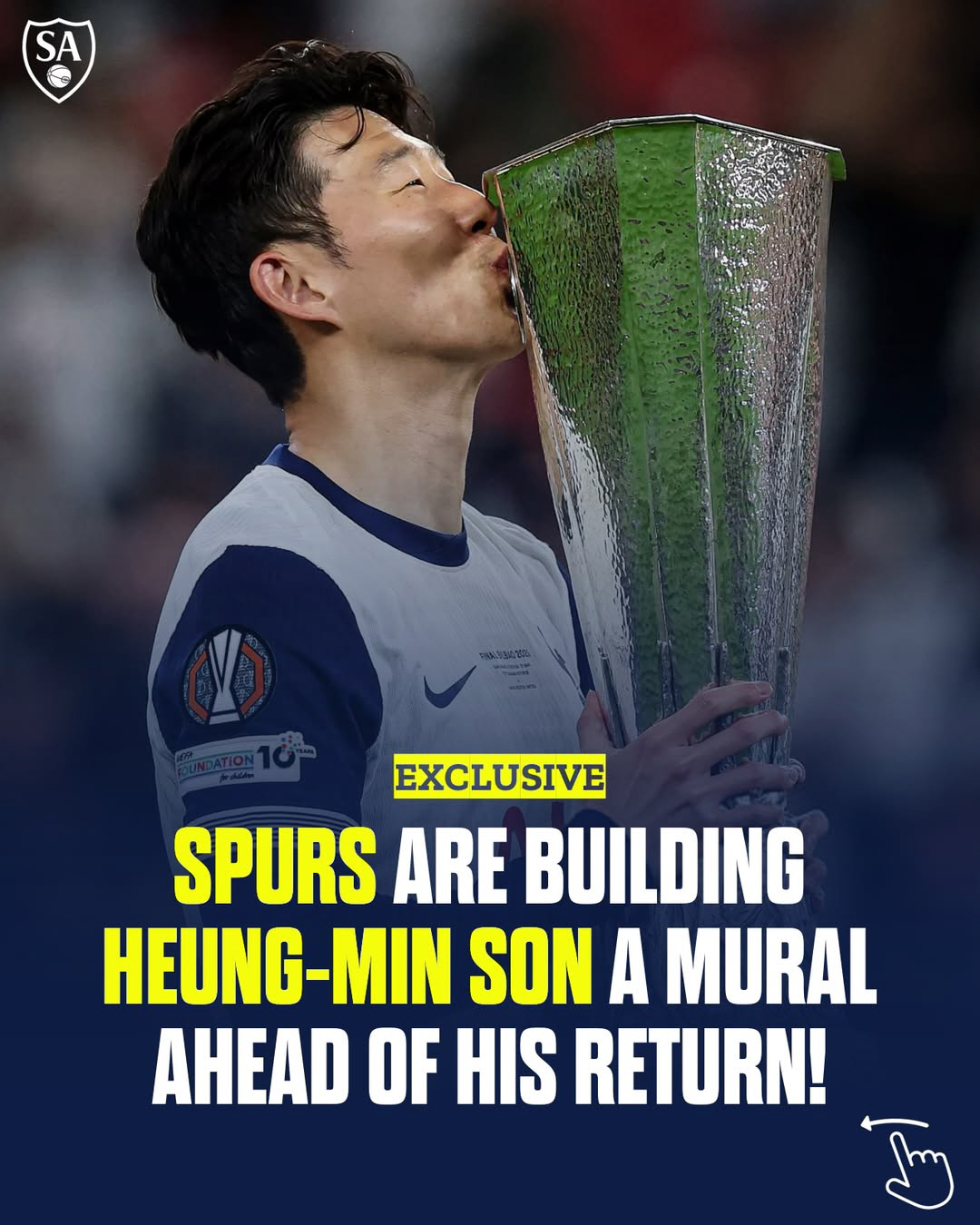 英 단독, '토트넘 레전드' 손흥민 벽화 이렇게 만들어진다...'우승 트…