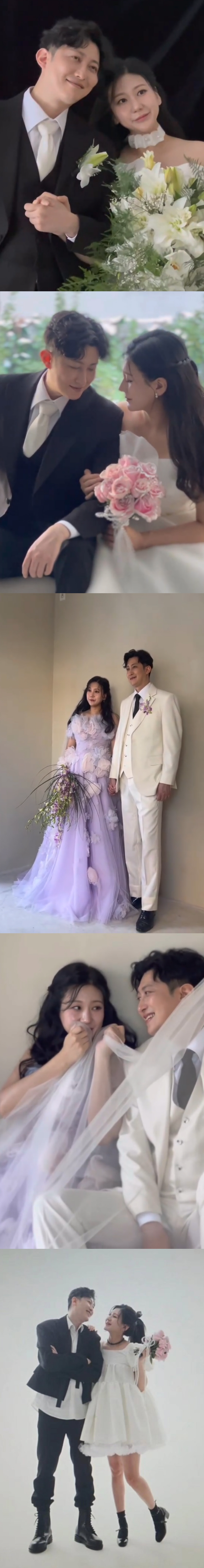 '혼전임신' 28기 정숙♥상철, 웨딩화보 공개 "마음 벅차, 너무 행복한…