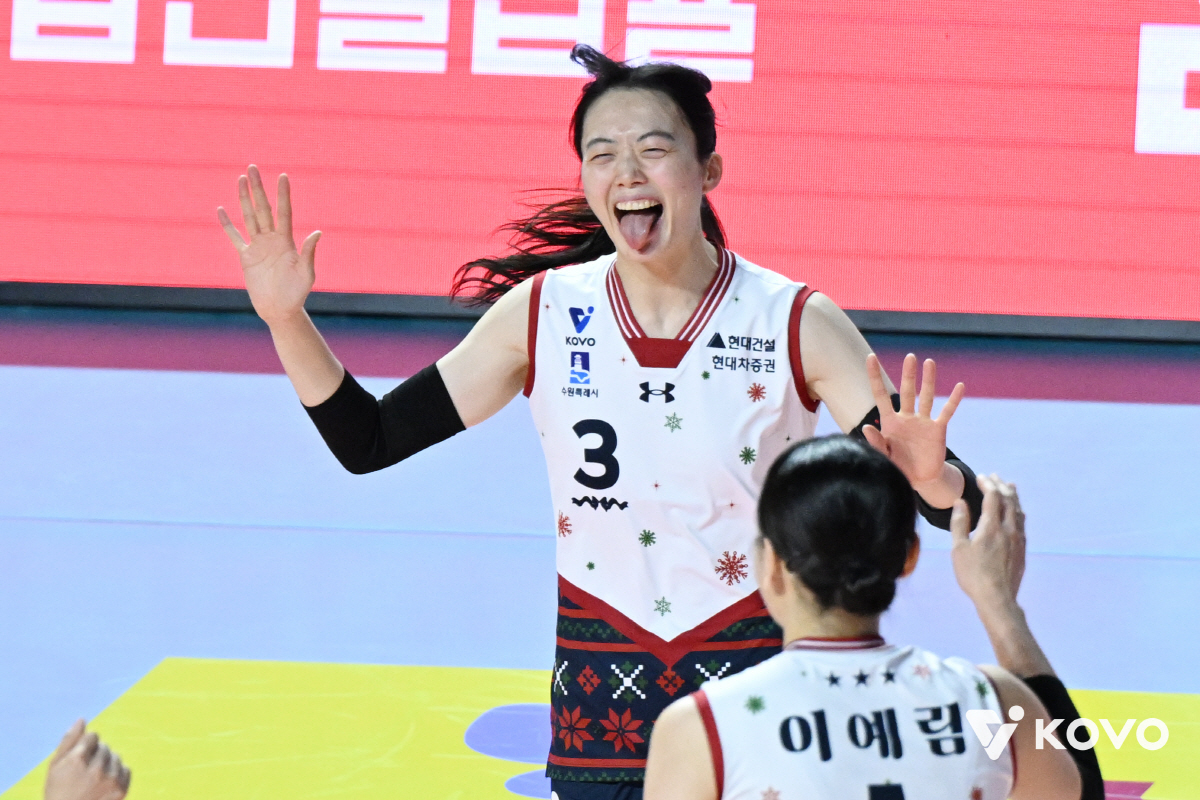 김희진 부활? '12득점 4블록+성공률 63.6%' 뱅활약 → 현대건설 …