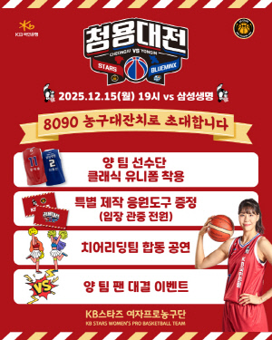 KB스타즈와 삼성생명, 15일 WKBL 최초의 클래식 더비 '청용대전' 개최