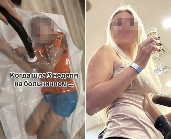 아들을 진공 비닐팩에 넣은 철없는 엄마…조회수 때문?