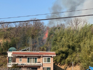 양양 배밭 화재 주택 인근으로 번져…진화 중