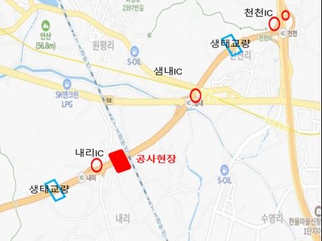 [화성소식] 비봉~매송 도시고속도 내리~샘내 구간 13일 새벽 통제