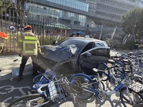 세종청사 인근서 택시 인도로 돌진해 2명 다쳐…'급발진' 주장