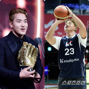 '고릴라 센터' 변신한 KT 안현민, 과연 농구 실력은? 3번의 자유투 시도, 과연 성공했을까?[수원현장]