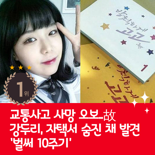 [카드뉴스] 지난주 핫이슈, 교통사고 사망 오보 故 강두리 10주기