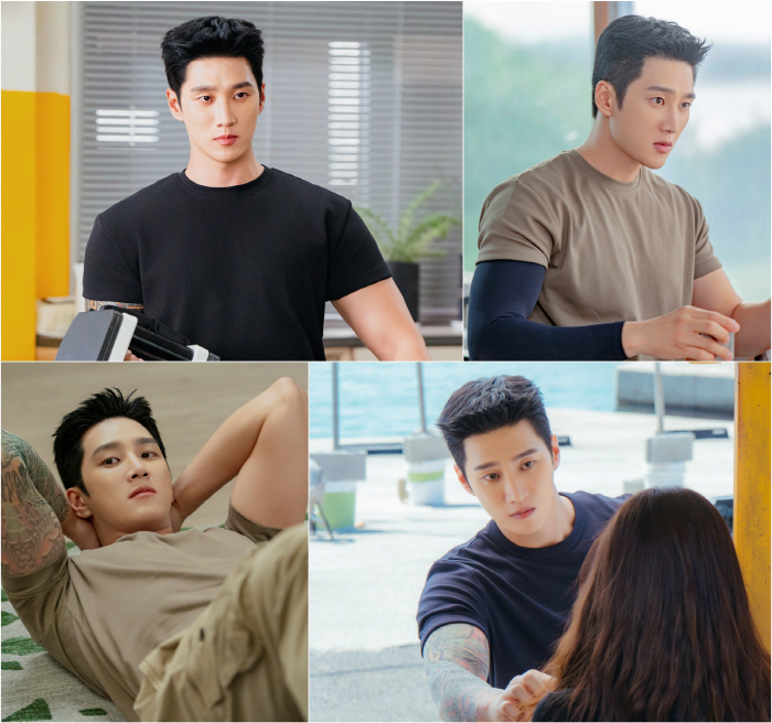 안보현, 내유외강의 인간화..잔뜩 성난 문신 팔근육에 조화롭지 못한 '순정남'('스프링 피버')