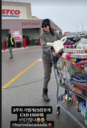 '한국 떠난' 안선영, 장보기 스케일이 다르다…카트 가득·1500달러 '펑펑'