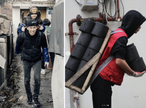 ‘정혜영♥’ 션, 16살 아들 하율과 연탄봉사 “힘은 그렇게 쓰는 거란다”