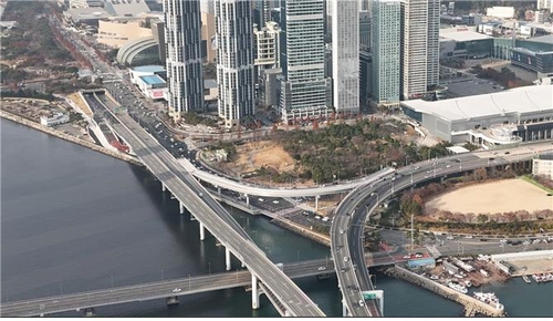 부산 광안대교 접속도로 개통…"해운대 상습 교통난 해소"