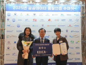 코이카, 행안부 공공데이터 품질인증 3개 영역 모두 만점…2년 연속 '최우수' 등급