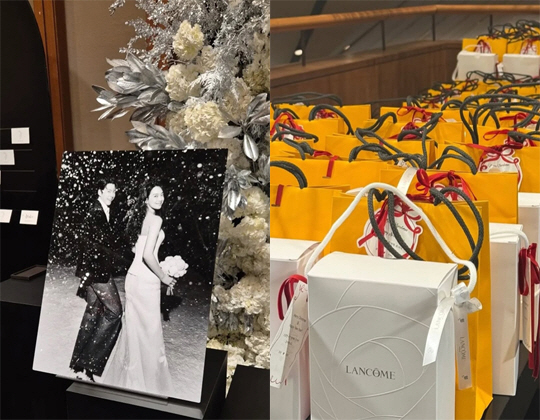 김우빈♥신민아, 비공개 결혼식의 품격…손글씨 메뉴판·명품 답례품 '감동'