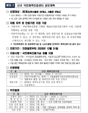국민건강 책임지는 '국민체력100' 내년 101개소까지 확대...내달21일까지 공모[오피셜]