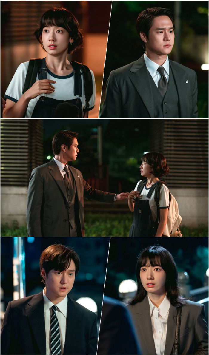 '35살' 박신혜, 3살 아들맘 맞아? 단발 뽀글펌에 멜빵바지까지..스무살 말단 사원 완벽 소화