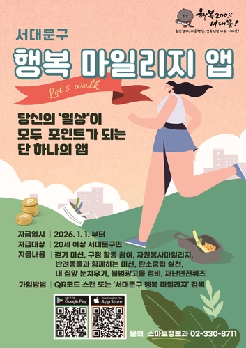 서대문구 '행복마일리지 앱' 포인트 항목 확대
