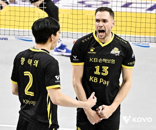 '비예나 26점' KB손보, 성탄절 빅매치서 대한항공에 역전승