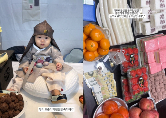 정주리, 다섯째 아들 돌잔치 "진짜 마지막"..7人 대가족 사진 공개