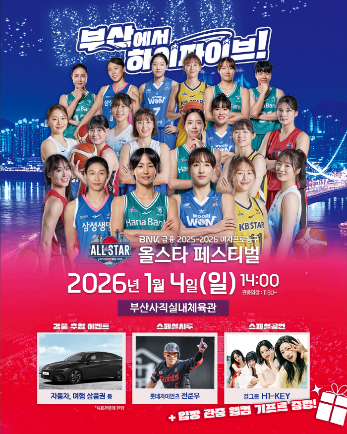 여자농구 올스타전, 다양한 이벤트와 함께 3~4일 부산에서 개최