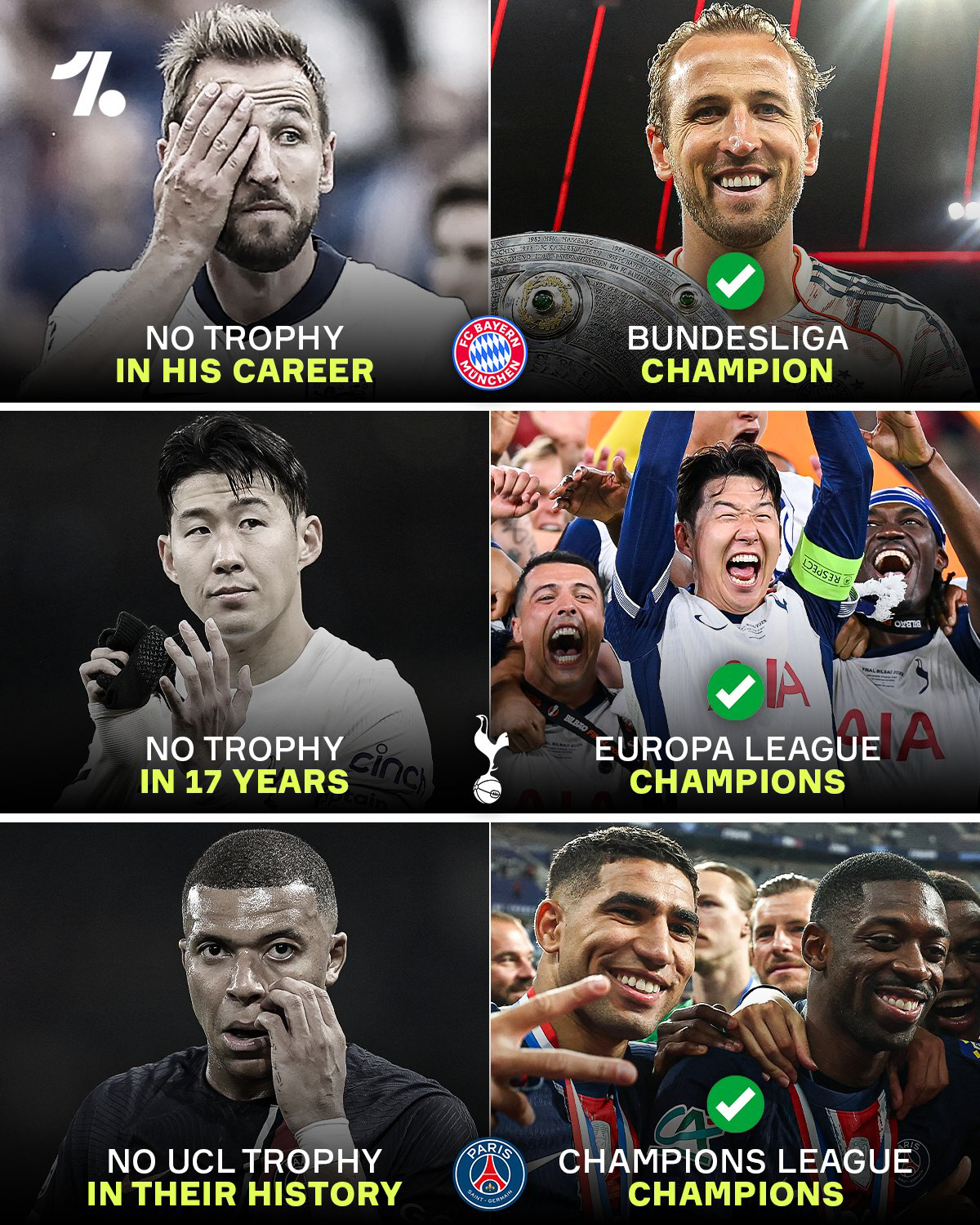 '손흥민 드디어 우승' 2025년 최고의 순간...15년의 기다림, 눈물…