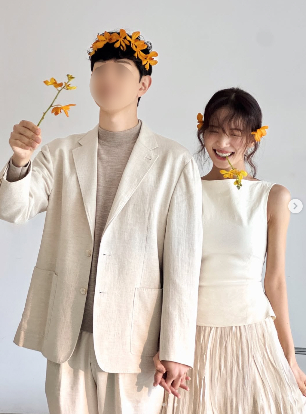 '혼전임신' 김지영, ♥사업가 남친과 웨딩화보 공개 "40년 뒤 미래까지…