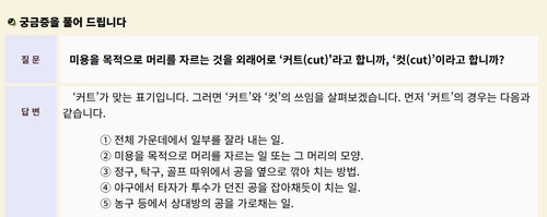 [이런말저런글] 커트 vs 컷, 숏 vs 샷, 타이프 vs 타입