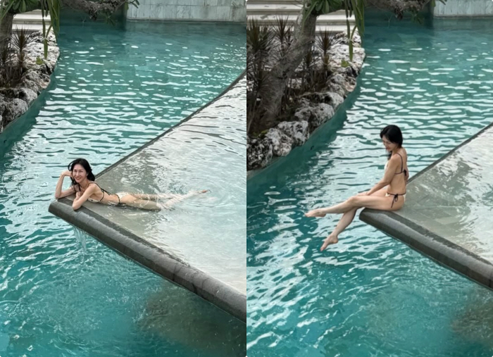 '엄태웅♥' 윤혜진, 발레리나의 비키니 자태..170cm 47kg 늘씬