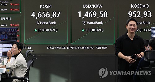 코스피, 8일째 올라 4,700선 문턱서 마감…코스닥은 내려