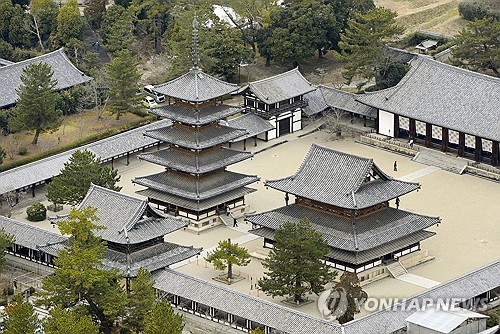 (도쿄 교도=연합뉴스) 이재명 대통령과 다카이치 사나에 일본 총리가 13일 나라현 나라시에서 한일 정상회담을 개최했다. 양 정상은 14일 나라현 사찰 호류지를 방문한다. 사진은 호류지 서원 모습. 2026.1.13 photo@yna.co.kr