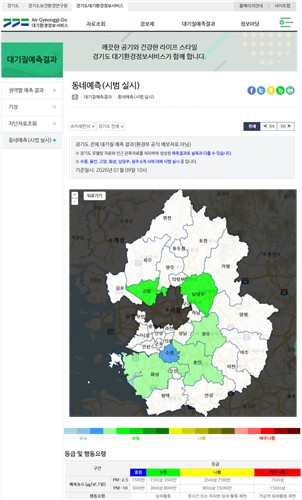 경기도, 미세먼지 농도 '동 단위 예측서비스' 제공